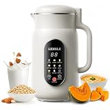 KIDISLE Nut Milk Maker Machine 51oz, 10-in-1 Soup Maker with 140℉ Heating & 8H Keep Warm, Touch Screen Plant-Based Milk Maker for Almond, Oat & Soy, 12H Delay Start & Self-Clean, Noise Reduction