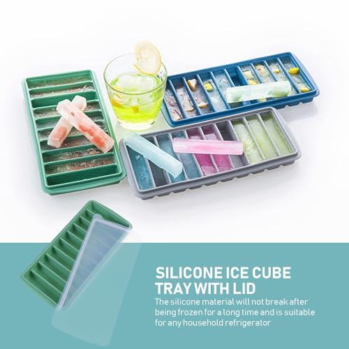 Molde para cubitos de hielo de silicona verde flexible miniatura 7
