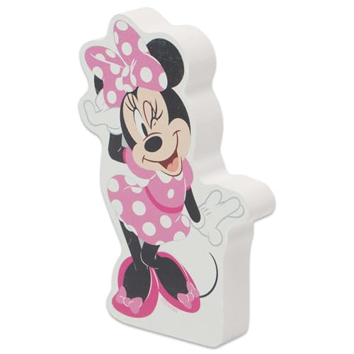 Image of Disney Minnie Mouse Shelf Sitter Decor - Cute Minnie Mouse Chunky Wood Block Tabletop Decoration for Home