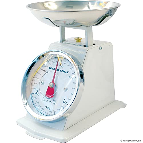 Balance Cuisine Rétro Analogique Inox Crème 3kg Traditionnel