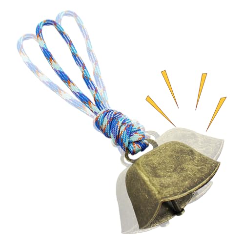 Campanas de vaca - Cencerro de mano con asa, campanas de animación multiusos, campanas de animación, campanas con cordón para arnés de caballos, adorno de metal para acampar al aire libre, granjas y