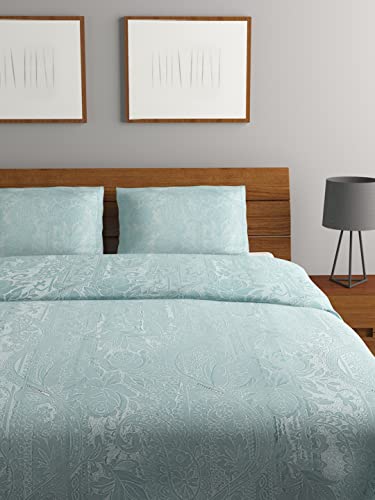 Image of Raymond Home Blue Cotton Viscose Blend King Bed Cover