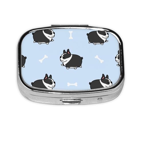 ボストンテリア犬柄 おしゃれかわいい薬ケース 習慣薬箱サプリケース