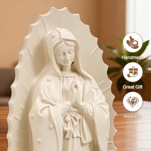 Estatua Virgen María Resina 11 Pulgadas Artesanal miniatura 2