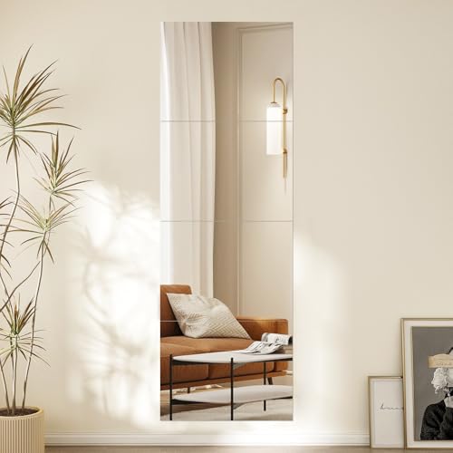 Fangoo 4 Pezzi Adesivi da Parete a Specchio,Acrilico Specchi per Tutta la Lunghezza del Corpo,Specchio da Muro,Adatto per la Camera da Letto,Il Bagno,la Decorazione Murale della Cucina(40x30 CM)