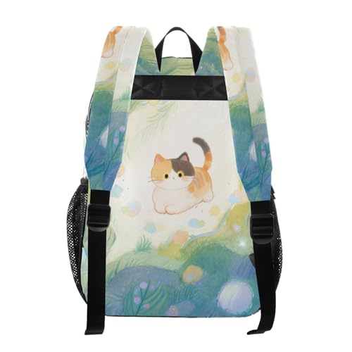 Cute Brown Cartoon Cat Kids Clear Backpacks Clear Bookbags For Adults Seethrough PVC For3