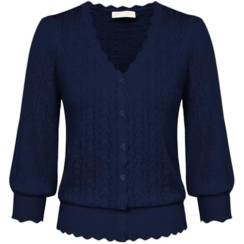 Elegant Dark Blue Cropped Cardigan for Women Cover