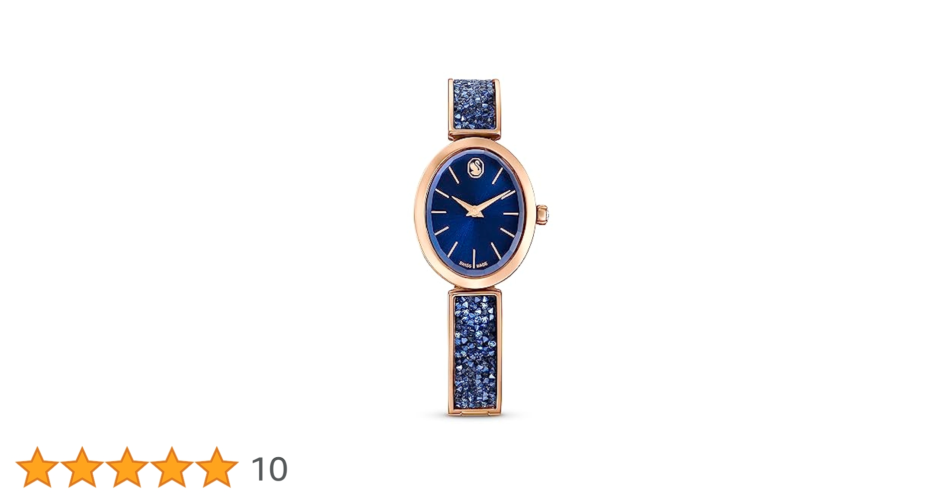 Swarovski Crystal Rock Oval watch, Swiss Made, Metal