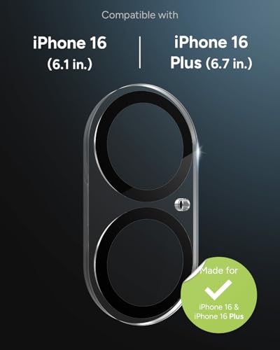 Image of ZAGG Glass Elite Anti-Glare Camera Lens Protector for iPhone 16 Plus / 16 - Anti-Reflective Glass, 5X Stronger, Smudge-Free, Eco-Friendly, Easy Installation