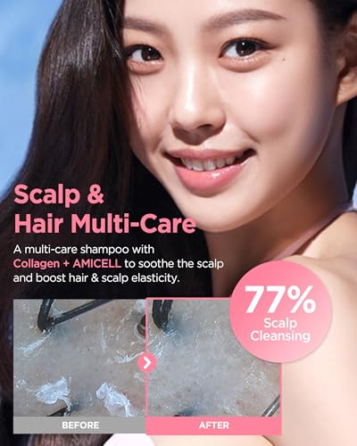 Image of JENNYHOUSE Salon Therapy Damage Care Shampoo - Korean Beauty Hair Strengthening Nourishing with Collagen, Panthenol - Floral Scent - Healthy Scalp & Hair Care, 16.9 fl.oz