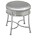 Hillsdale Venice Backless Faux Diamond Band Vanity Stool for Makeup Room or Bathroom, Chrome