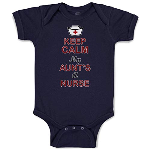Cute Rascals Baby Bodysuit Keep Calm My Aunt Is A Nurse Boy & Girl Baby Clothes Funny Cotton Navy Design Only 6 Months
