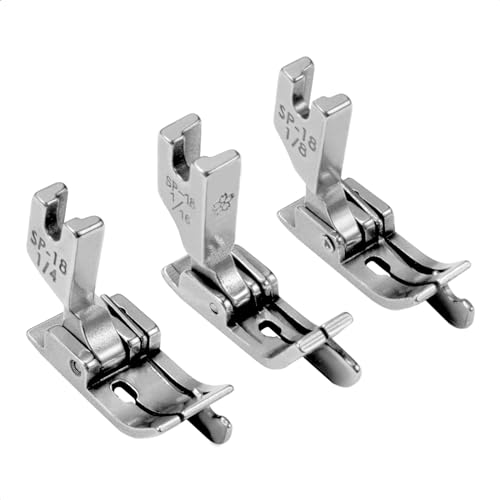 Juego de 3 pies prensatelas con guía derecha para máquina de coser industrial miniatura 1