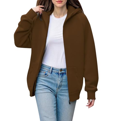 Veste polaire femme à capuche veste zippée casual et chaude pour l'automne