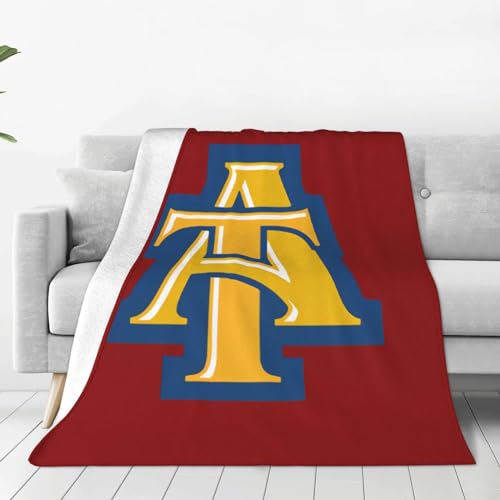XRPUONG North Carolina A&T Aggies Fleece Blanket, Very Soft Microfiber Flannel Blanket for Couch Warm and Cozy for All Seasons