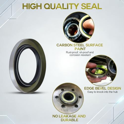 Image of 4Pack 1.249 inch ID x 1.983 inch OD Double Lip Grease Seal with 4 Cotter Pins for 2000-2200 LBS Trailer Wheel Hub Spindle,Boat Trailer RV Axle Dexter Replace 12192TB 203029 470706