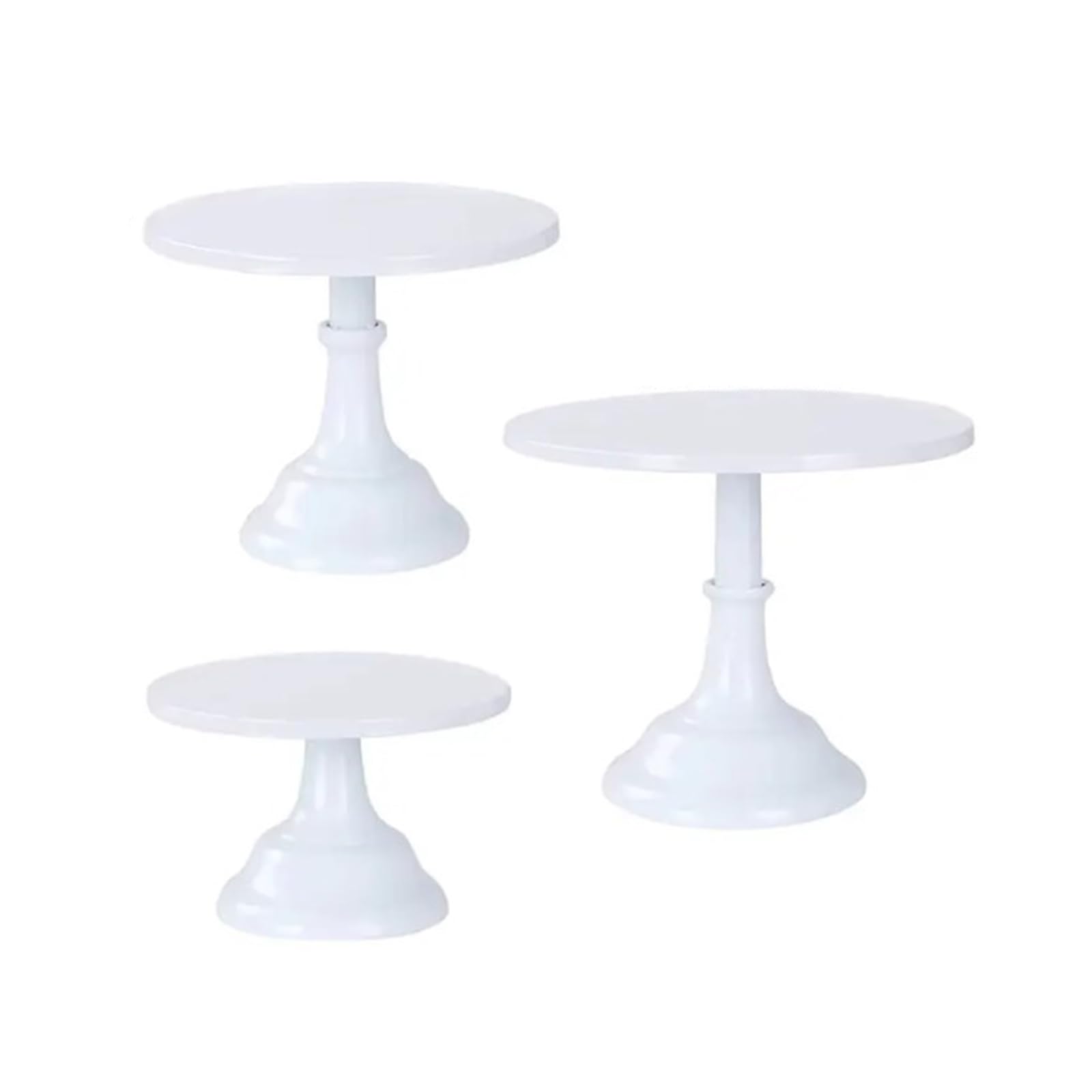 3Pcs White Cake Stand Set 8/10/12 Inch Metal Cake Stand Cupcake Display Stands Round Cakes Stands Dessert Table Display Set Afternoon Tea Standss Cakes Standss for Party Wedding Dessert Table Snack