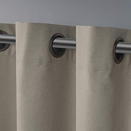 Exclusive Home Loha Linen Grommet Top Curtain Panel Pair, 54"x96", Beige, W 54" x L 96" (2 Panels) - Image 3