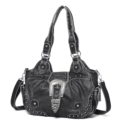 Image of Angel Kiss Hobo Bags for Women Vegan Leather Purses and Handbags Ladies Chic Shoulder Bags Crossbody Purses with Metal Studs