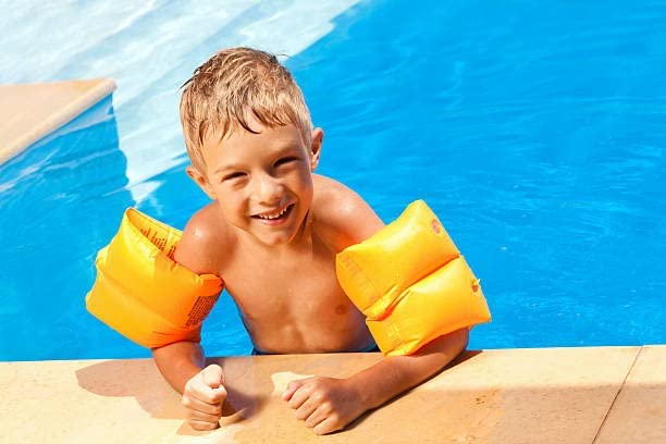 Image of Glan 1 Pair Inflatable Swim Arm Bands Swimming Ring for Pool /Beach for Kids Girls and Boys (Swimming Arm Bands)