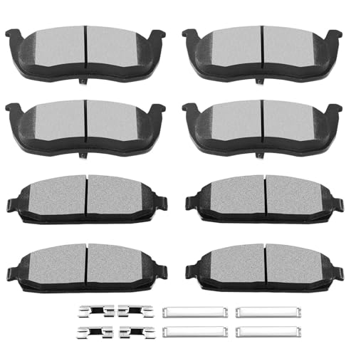 Image of SCITOO D1181 D1087 Front & Rear Semi-Metal Brake Pad Sets 2006-2010 For Jeep For Commander,2005-2010 For Grand Cherokee