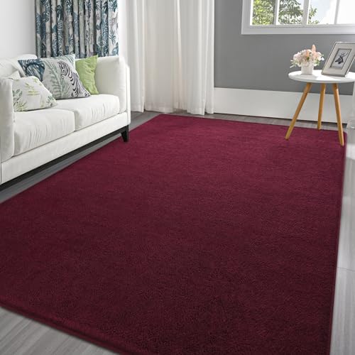 Tapete decorativo Pettop 4x6 ft Rojo borgoña miniatura 1