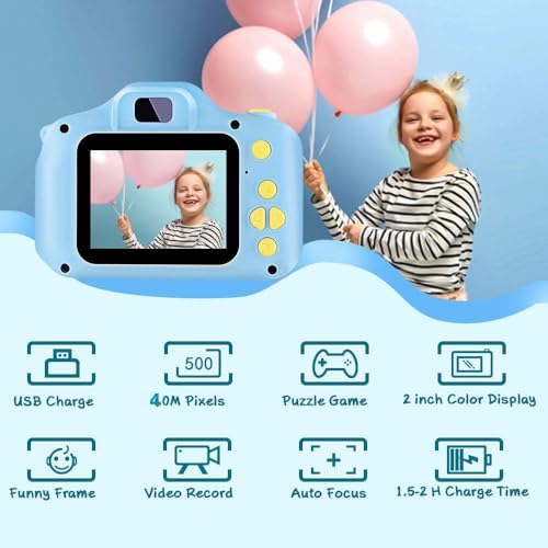 Image of Maizic Smarthome Kids Digital Camera for Photos & Video | Mini Camera Toy with 2-Inch Screen & USB Rechargeable | 40 MP Camera Toy | Fun & Educational Gift for Boys & Girls Age 3-10 | (Camy Blue)