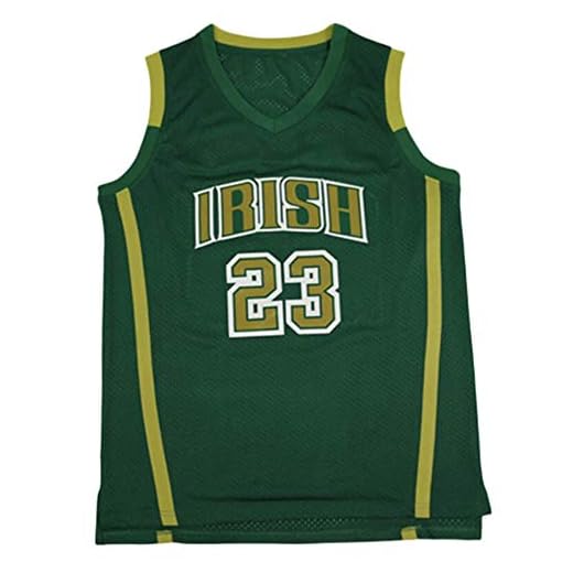 Custom Men's Lebron #23 High School Basketball Jersey Men (Green,S)