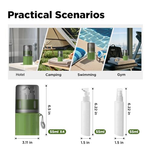 Image of YOTIME 4in1 Travel Dispenser Bottle, TSA Approved Travel Size Containers
