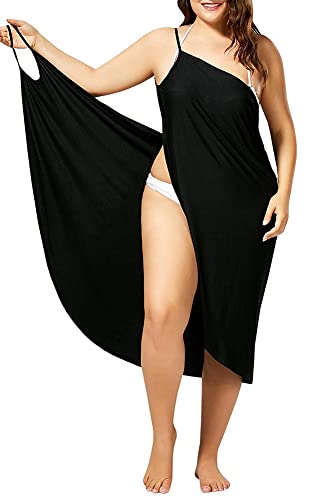 Women Bikini Wrap Spaghetti Strap Cover Up Swimwear Backless Midi Dress