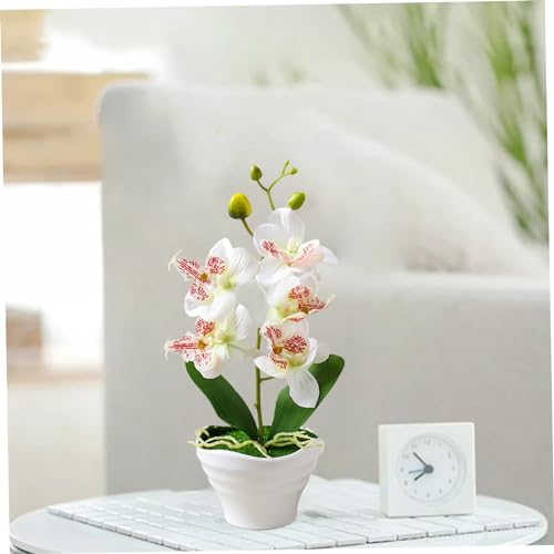 Orchidée artificielle en pot 5 têtes dorée déco table 27cm - 6