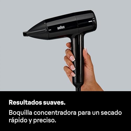 Miniatura 3 de Secador de pelo Braun HD1.5 – Secador compacto y ligero con boquilla de secado para todo tipo de cabello, 1800 W con 3 combinaciones de temperatura/velocidad, acabado negro brillante – BRHD150E