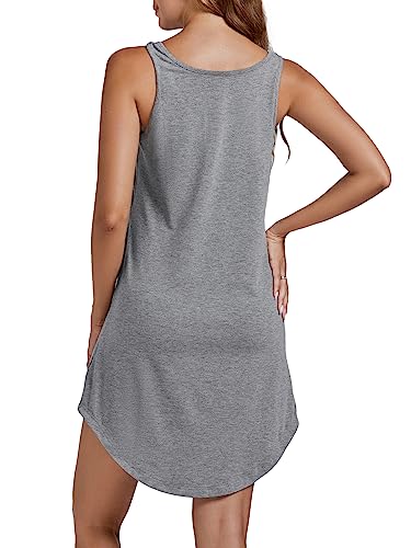 Vrtige Women's Tank Nightgown Sleeveless Sleepwear Scoop Neck Full Slip Chemise Nightdress2