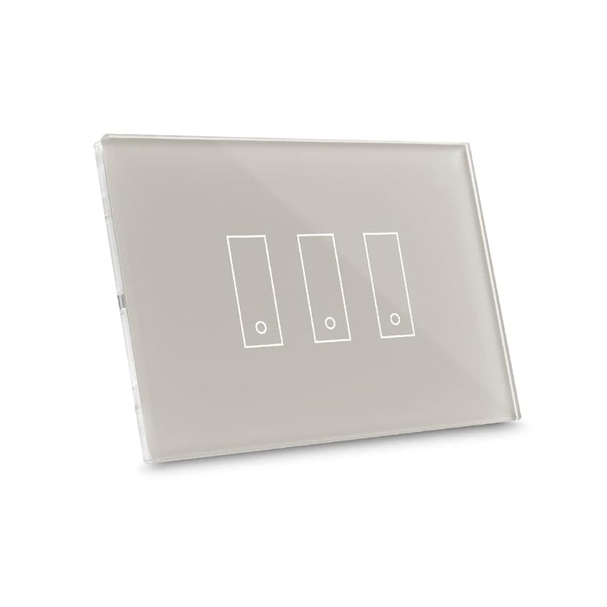 Immagine del prodotto iotty i3 PLUS Interruttore wifi smart per luci e cancelli compatibile con Google Home, Alexa e Siri, App IOS/Android, placca touch in vetro retroilluminato, sensori temperatura e luminosità, beige