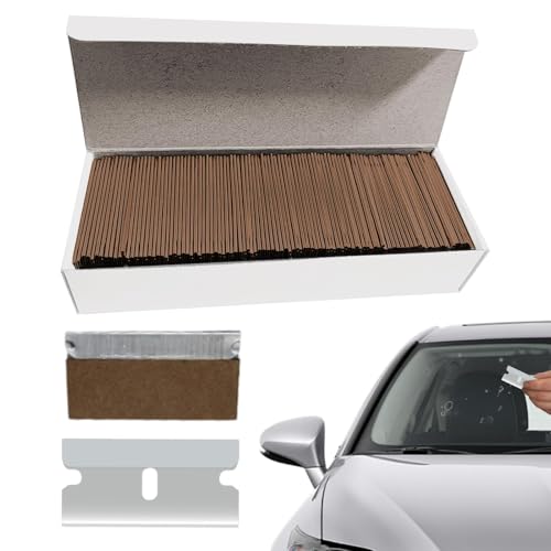 Raspador de limpieza adhesivo, raspador de limpieza adhesivo | Rascador de limpieza de pegamento para ventanas de 100 piezas, rasqueta adhesiva multifuncional para la limpieza 'etiqueta de ventana a c