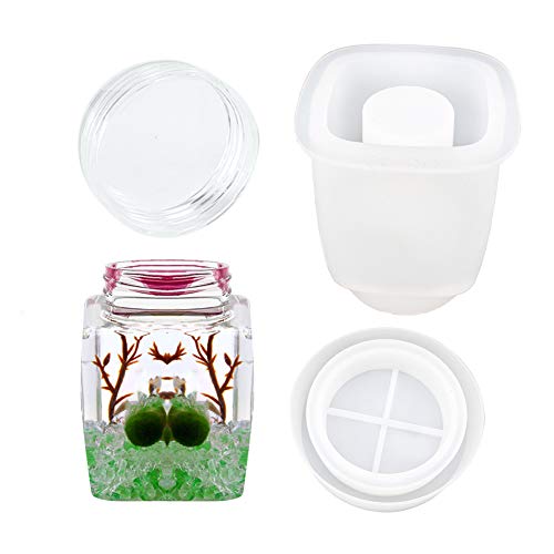 YZNlife Harz Silikon Formen DIY Flasche Silikonform, Flaschenbehälter Casting Formen mit Deckel, Mini Gläser Gießform, Kleine Flaschen Resin Form für DIY Schmuckbehälter Cover