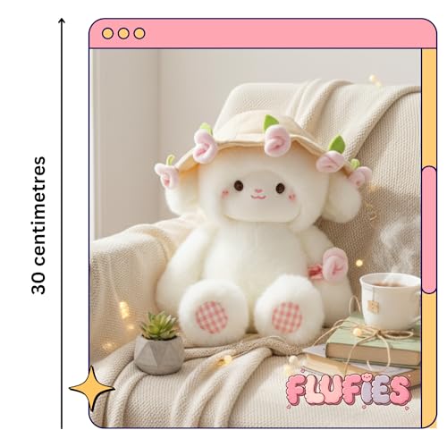 Image of Flufies Plush Soft Toys for New Born Baby and Baby Boy - Soft and Easy Wash Plush - Huggable Plush Toys for Girls and Boys - Soft Toy for Home Decor (Convertible Hat Sheep)