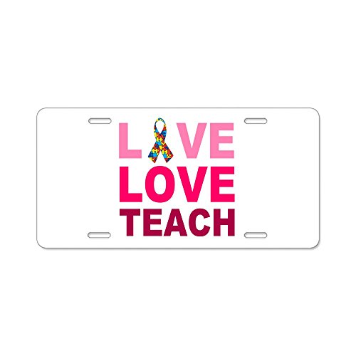 Cafepress - Live Love Teach autismo aluminum