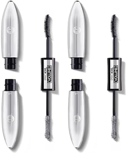 L'Oréal Paris - Mascara Pro XXL Volume - Effet Faux Cils Professionnel - Technologie Double Brosse - Longue Tenue - Teinte : Noir - 12 ml (Lot de 2)