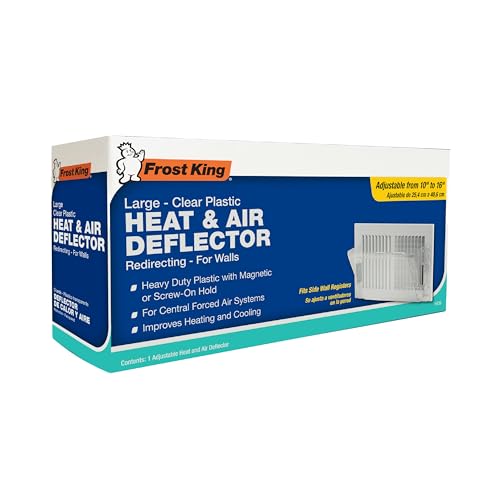 Frost King HD9 Heat & Air Deflector, Large, Expands up to 16' wid, Clear Plastic