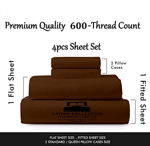 Pure Egyptian Full Size Cotton Bed Sheets Set (Full Size,1000 Thread Count) Fitted & Flat & Pillow Cases (4 Pc) – Egyptian Cotton Sheets Full Size Bed- Sateen Sheets - 16” Deep Pocket Full Sheets #TOP5