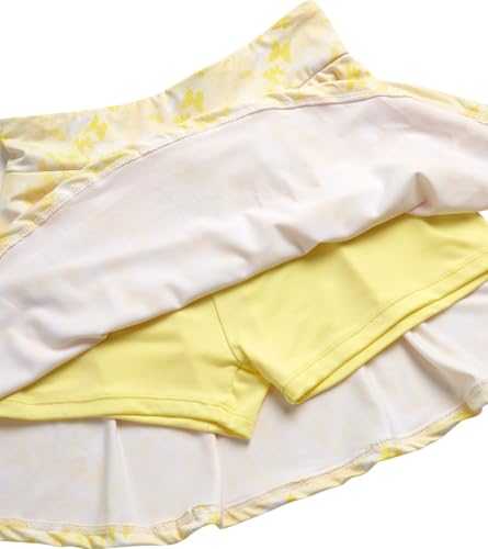 Image of RBX Girls Athletic Skort Set - 2 Piece Ribbed Short Sleeve Tee and Athletic Skort for Girls (Sizes: 7-12)