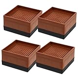 LAPYAPPE 4個 防滑床脚垫 家具ライザー 耐荷重ベッドリフター ソファ テーブル用 滑り止め付き 高さ 床保護と収納スペース拡張用