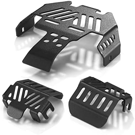 DJCRAWLER 1/10 RC Chassis Armor Set for TRX-4 Car, Stainless Steel Skid Plate for TRAXXAS TRX4 Sport Body (Podwer Spray), Link Shock Axle Protector for Bronco K5 Blazer Defender 92076-4 82046-4