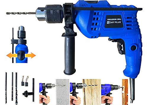 Perceuse-visseuse à percussion 850 W, Vitesse variable 2 en 1 - Marteau et perceuse à percussion - Poignée rotative à 360° - Perçage précis dans le bois, l'acier, le béton