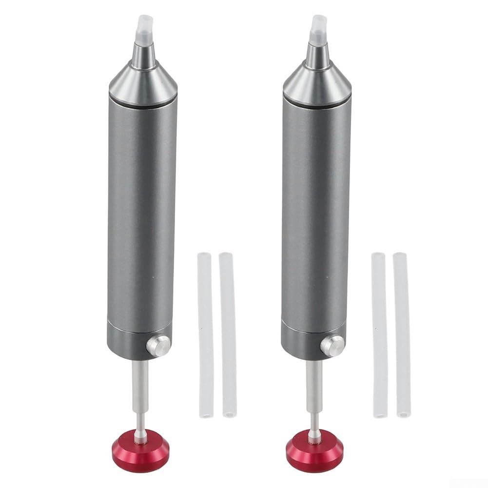 Bombas desoldadoras de aleación de aluminio 2 piezas con tubos de silicona, pluma de succión de soldadura portátil para placa de circuito y mantenimiento de componentes electrónicos