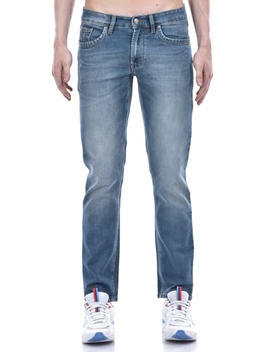 Image of Numero Uno Men's Light-Wash Skinny-Fit with Classic Styling Sustainable Jeans