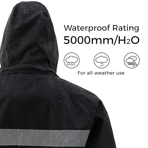 Image of Wantdo Long Rain Coats for Men Waterproof Rain Jacket with Hood