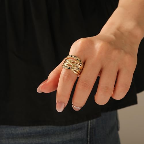 Jeulia x Leyla Wide Ring for Women Sterling Silver Leopard Animal Print Statement Ring - Quicksand Leopard Shadow Intertwined Design, Fashion Jewelry Gift with Box4