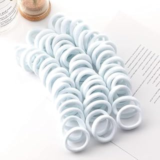 Black Hair Ponytail Holder Rubber Bands Ties Soft Elastic No Damage Seamless Stretchable Non-Slip Cotton, Thick Thin, Scru... Price In India